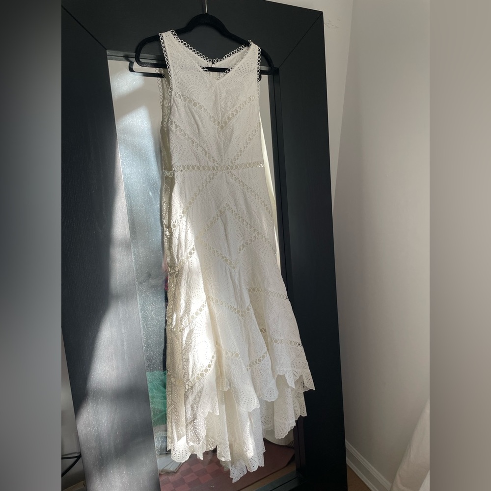 Zimmermann white eyelet midi dress